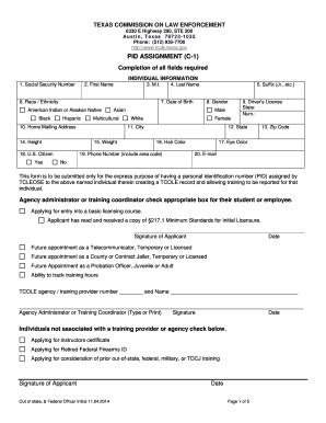 Main page content DP-1 Personal History Statement. . Tcole firearms qualification form